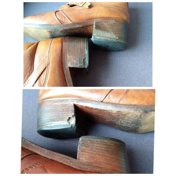 Vintage Distressed Leather Ankle Boots Men's Size 9/10 Made in Italy - Picture 9 of 11